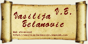 Vasilija Belanović vizit kartica